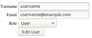 user edit page with dropdown to define user role which can be clickjacked