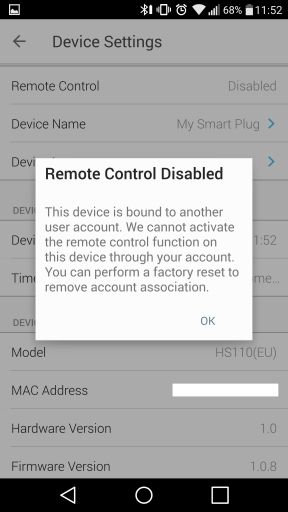remote switch option in the Ksa option menu is disabled